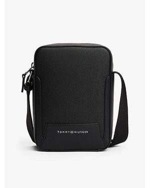Tommy Hilfiger Moderne Reportertas Met Metallic Logo - Zwart