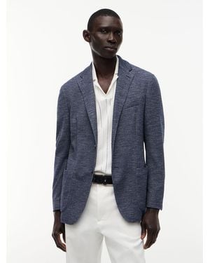 Tommy Hilfiger Th Flex Regular Fit Jersey Single Breasted Blazer - Blue