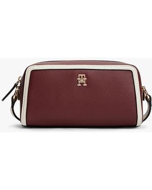 Tommy Hilfiger Colour-Blocked Th Monogram Crossbody Camera Bag - Purple