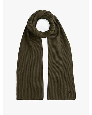 Tommy Hilfiger Hilfiger Flag Geribde Sjaal Met Borduursel - Groen