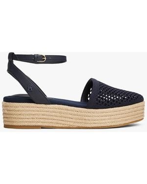Tommy Hilfiger Knit Mesh Platform Espadrilles - Blue