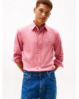 Tommy Hilfiger Chemise Coupe Standard Th Flex En Popeline - Rouge