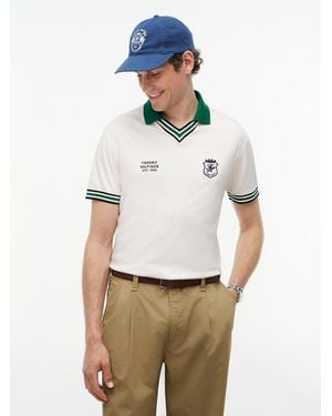 Tommy Hilfiger Relaxed Fit Tipped V-neck Polo Shirt - White