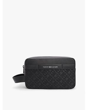 Tommy Hilfiger Neceser Con Monogramas Th En Relieve - Negro