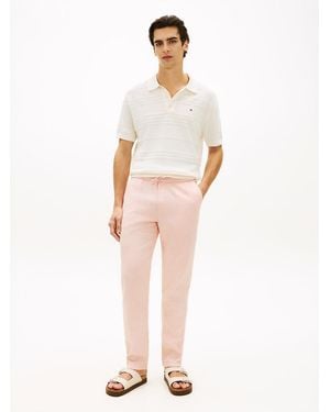 Tommy Hilfiger Harlem Tapered Leg Linen Blend Chinos - White