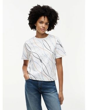 Tommy Hilfiger Interlock Knit Boxy Crew Neck T-Shirt - White