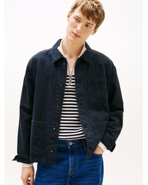 Tommy Hilfiger Utility Jacket With Linen - Blue