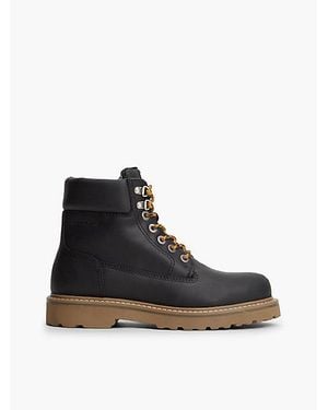 Tommy Hilfiger Tommy Jeans Archive Waterproof Leather Cleat Boots - Black