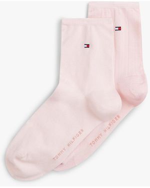 Tommy Hilfiger 2-Pack Shiny Short Socks - Pink