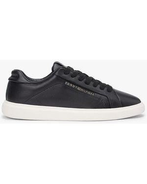 Tommy Hilfiger Lightweight Leather Cupsole Court Trainers - Black