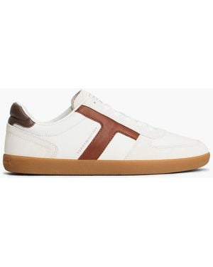 Tommy Hilfiger Leather Mixed Texture Trainers - White