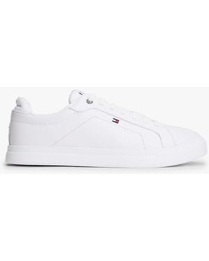 Tommy Hilfiger Hilfiger Icon Leather Court Trainers - White