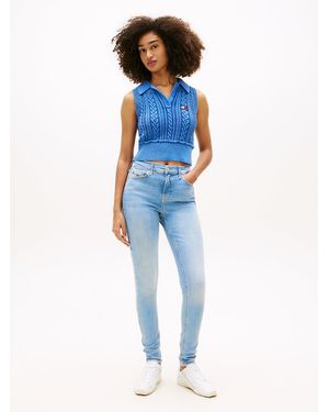 Tommy Hilfiger Nora Faded Mid Rise Skinny Jeans - Blue