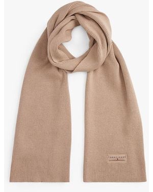 Tommy Hilfiger Linear Logo Knit Scarf - Natural