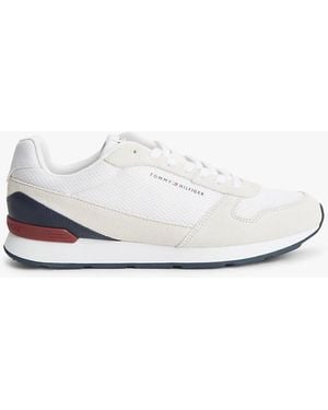 Tommy Hilfiger Suede Lightweight Mesh Trainers - White