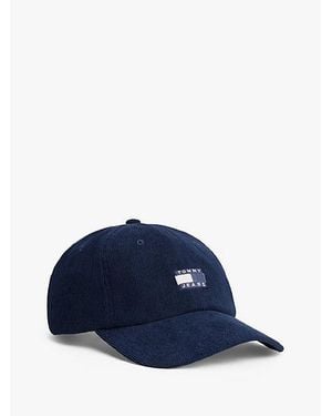 Tommy Hilfiger Heritage Corduroy Baseballpet Met Logo - Blauw