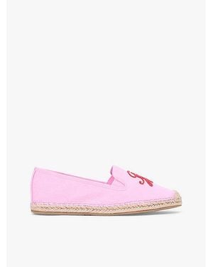 Tommy Hilfiger Canvas Espadrille Met Geborduurd Logo - Roze