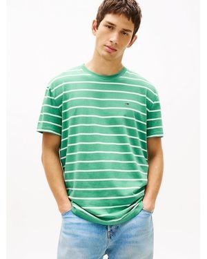 Tommy Hilfiger Tommy Flag Stripe Jersey T-Shirt - Green