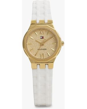 Tommy Hilfiger Silicone Strap-Plated Watch - Metallic