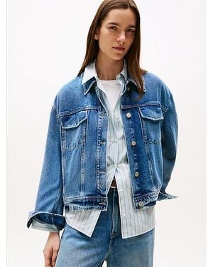 Tommy Hilfiger Chaqueta Vaquera Corta Oversize - Azul