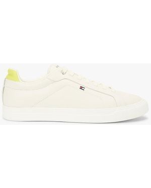 Tommy Hilfiger Hilfiger Icon Leather Court Trainers - Natural