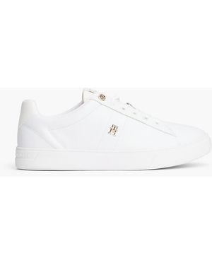 Tommy Hilfiger Leather Th Monogram Court Trainers - White