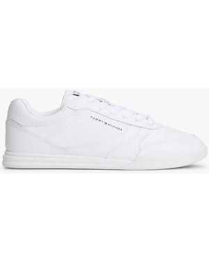 Tommy Hilfiger Debossed Logo Cupsole Trainers With Leather - White