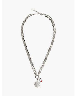 Tommy Hilfiger Collar De Doble Cadena Con Adorno Náutico - Blanco