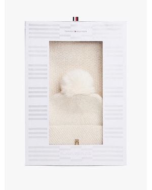 Tommy Hilfiger Cadeaubox Met Beanie En Sjaal - Wit