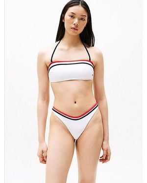 Tommy Hilfiger Parte Superior De Bikini Global Stripe - Blanco