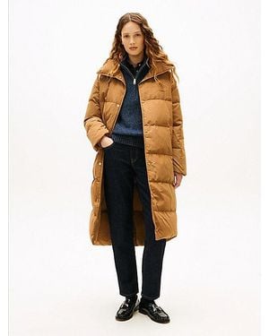 Tommy Hilfiger Crest Embroidery Down Puffer Coat - Brown