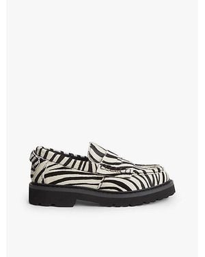 Tommy Hilfiger Mocasines Con Estampado De Cebra - Blanco