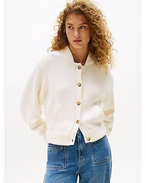 Tommy Hilfiger Cárdigan De Punto Con Mangas Globo - Neutro