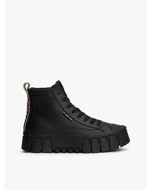 Tommy Hilfiger High-Top Plateau-Sneaker Mit Leder - Schwarz