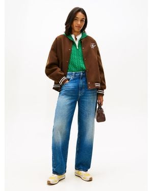 Tommy Hilfiger Mid Rise Tapered Barrel Leg Jeans - Blue