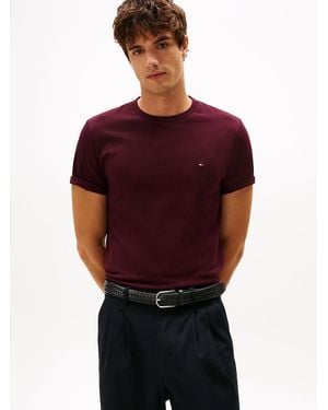 Tommy Hilfiger T-Shirt À Col Ras-Du-Cou Et Drapeau Brodé - Multicolore