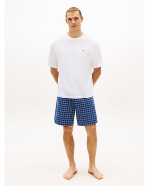 Tommy Hilfiger Original Print Jersey Shorts Pyjamas Set - Blue