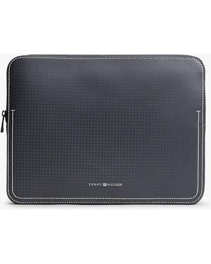 Tommy Hilfiger Textured Micro Flag Laptop Pouch - Grey
