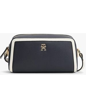 Tommy Hilfiger Colour-blocked Th Monogram Crossbody Camera Bag - Blue