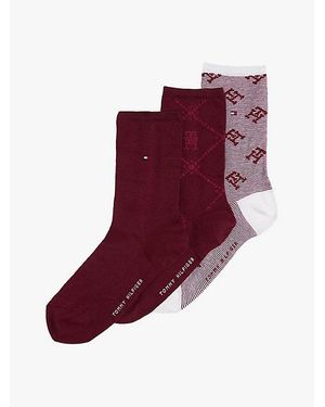 Tommy Hilfiger Pack De 3 Pares De Calcetines - Rojo