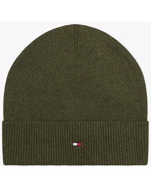 Tommy Hilfiger Th Flag Lightweight Beanie With Cashmere - Green
