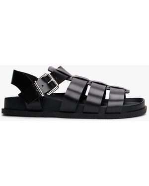 Tommy Hilfiger Patent Leather Fisherman Sandals - White