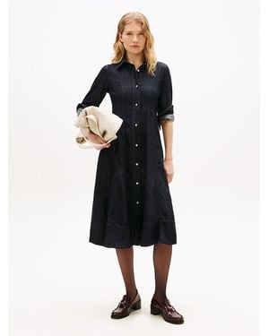 Tommy Hilfiger Denim Midi Shirt Dress - Black