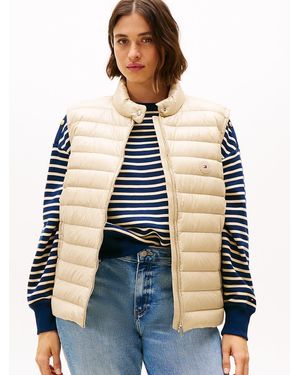 Tommy Hilfiger Doudoune Sans Manches Curve En Duvet Légère - Bleu