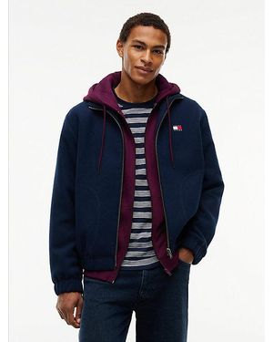 Tommy Hilfiger Tommy Jeans Wool Blend Relaxed Zip Thru Jacket - Blue