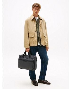 Tommy Hilfiger Maletín Para Portátil Con Logo Metálico - Blanco
