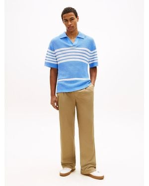 Tommy Hilfiger Lightweight Paper Touch Pleated Loose Trousers - Blue