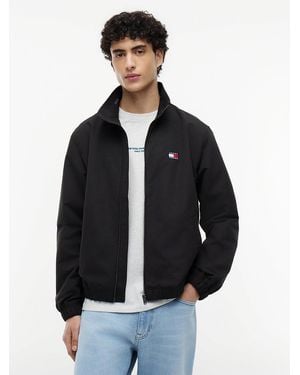 Tommy Hilfiger Collar Logo Water Repellent Zip-Thru Jacket - Black