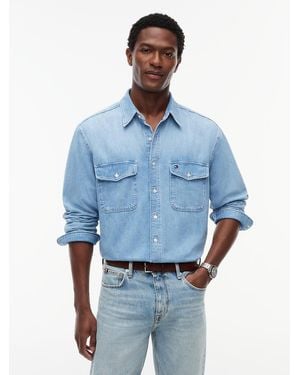 Tommy Hilfiger Relaxed Fit Faded Denim Shirt - Blue