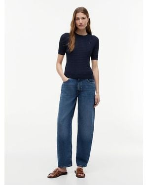 Tommy Hilfiger Mid Rise Barrel Leg Jeans - Blue
